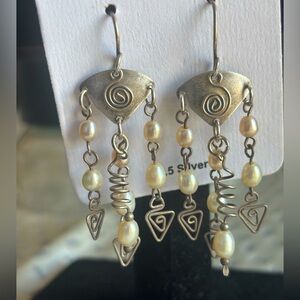 Freshwater Pearl and Sterling Silver earrings